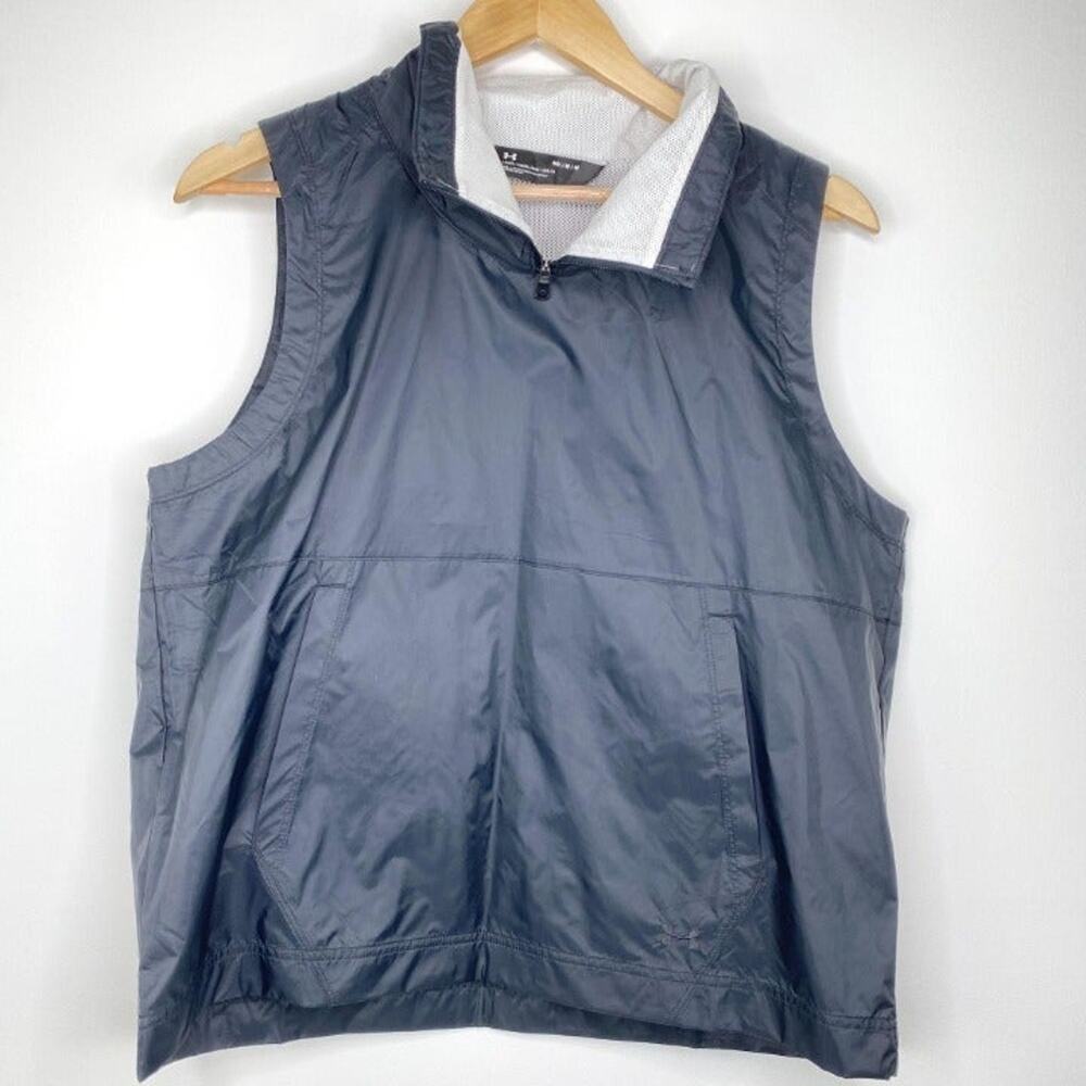 Under Armour Womens Loose Windbreaker Vest Black Sleeveless Jacket Size M